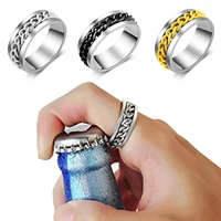 spinner ring for men women silver ring for men stainless steel ring cool titanium fashion ring beer bottle opener chain rings