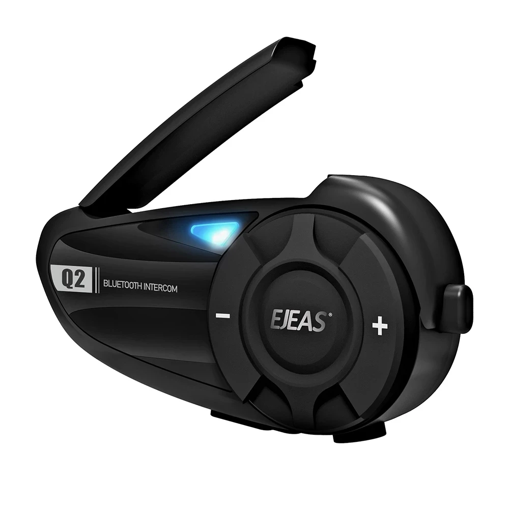 Q2 Motorcycle Intercom Bluetooth 5.1 Wireless 2 Riders Remote Control Helmet Headset Waterproof Quick Pair FM Radio