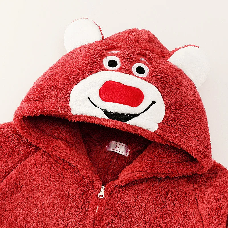 Коралловый бархатный кигуруми для взрослых клубничный медведь аниме