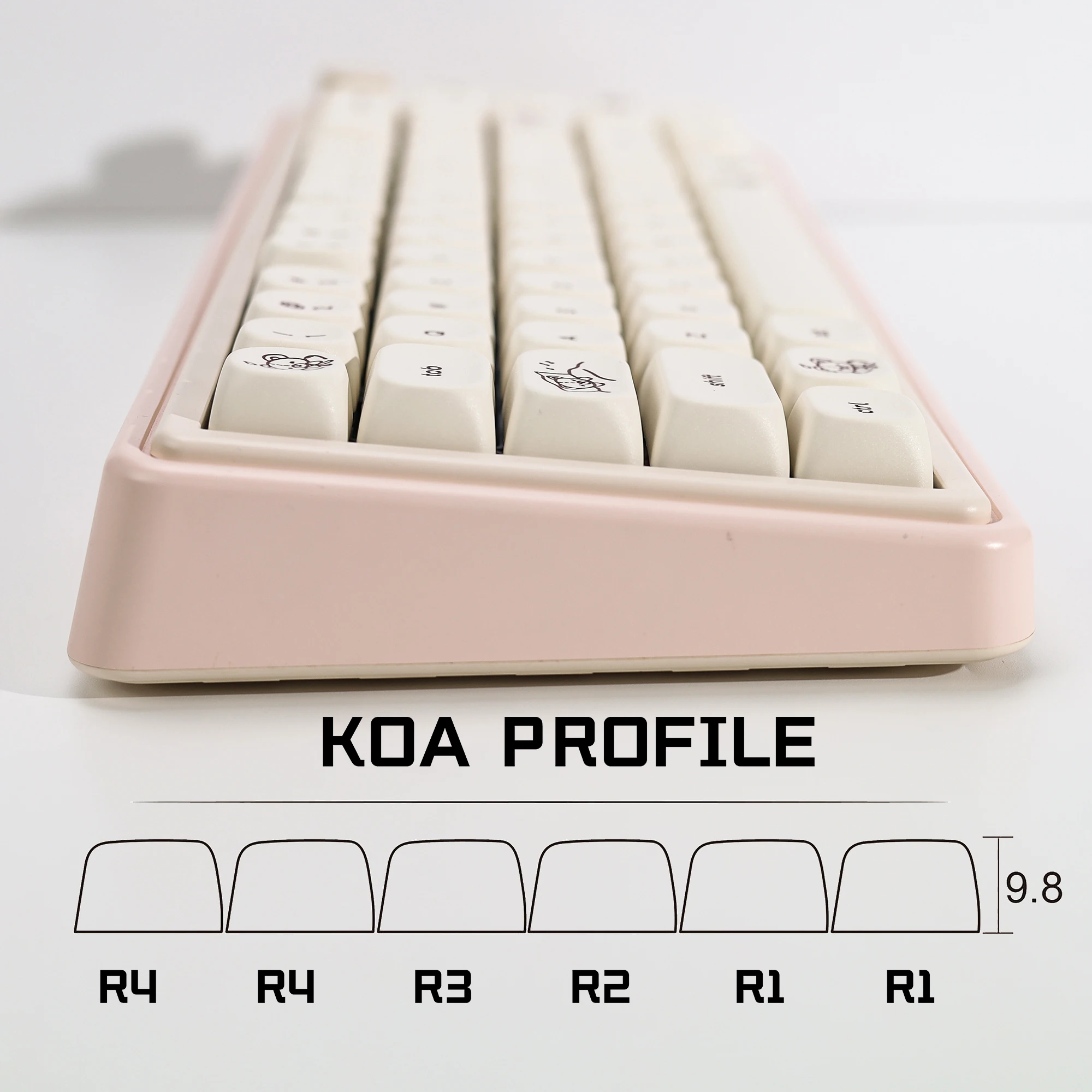 Фото Комплект кейкапов KBDiy Cute Bear Tales в ретро-стиле, профиль KOA MOA, PBT, ISO, корейские, для 60-клавишных DIY игровых механических клавиатур №4