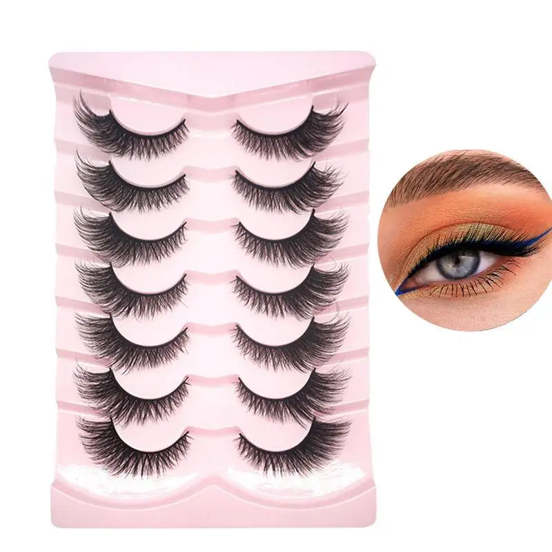 

Lashes Natural Look 3d Lashes -eyed Fluffy Wispy False Eyelashes 7-pairs Dramatic Wispy Cat Eye Lashes That Look Like Extensions