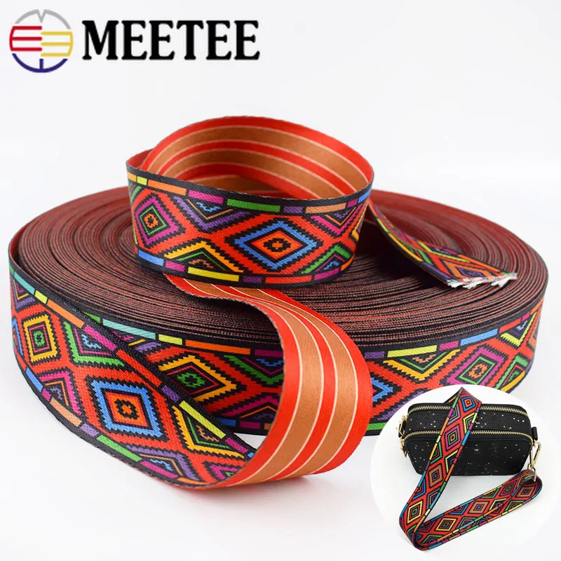 

Meetee 5/10 м 38 мм модный Печатный этнический жаккардовый ремень лента DIY текстиль Одежда Аксессуары для шитья