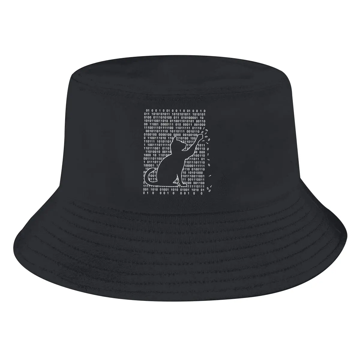 

Funny Cat Is Playing With Binary Code Bucket Hat Kali Linux Root Programmer Computer Code Summer Unisex Outdoor Sunscreen Hat