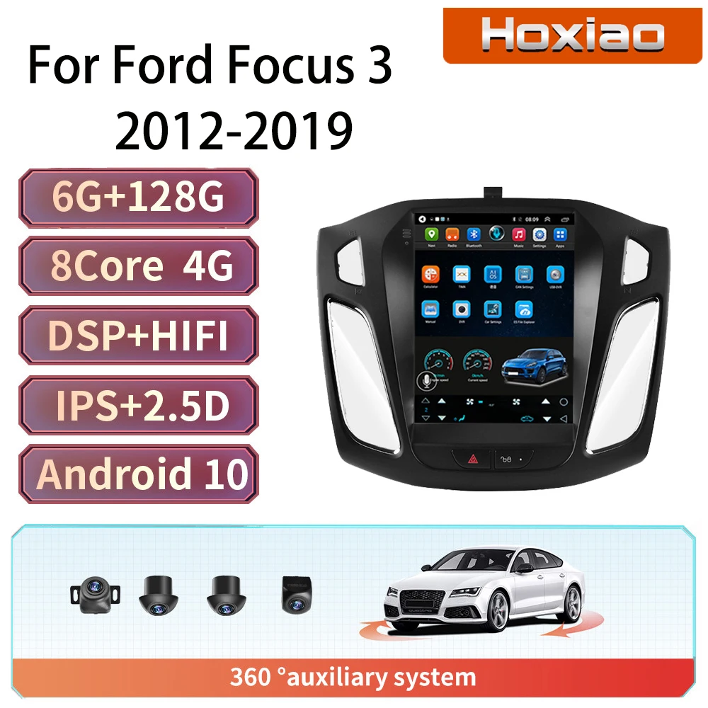 Автомобильный радиоприемник Android 10 мультимедийный видеоплеер для Ford Focus 3 Mk3 2012 -2019