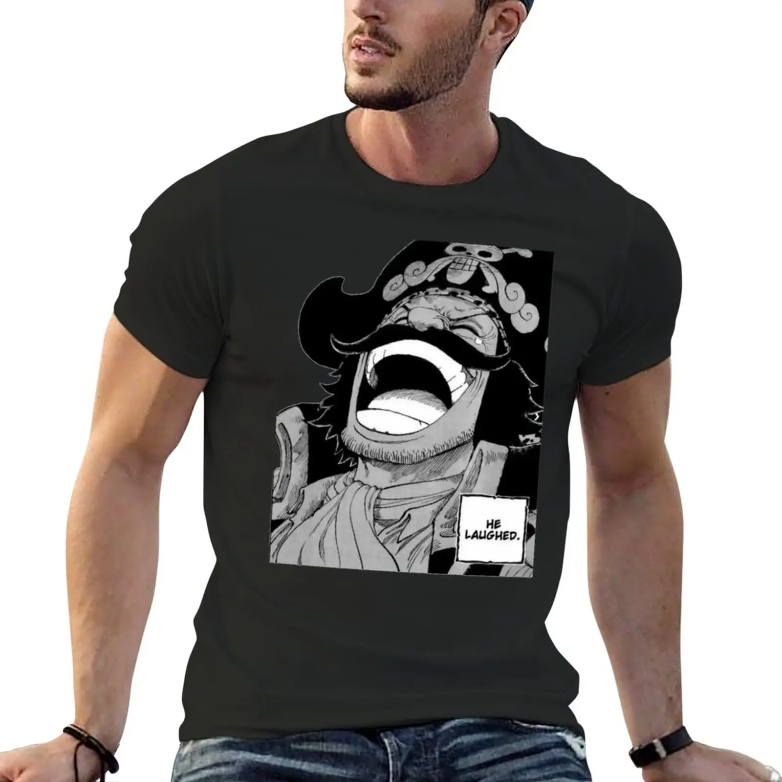 Классическая мужская футболка с надписью gol d roger большие размеры