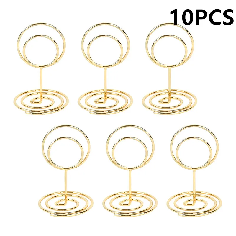 

Металлические держатели для карточек, подставки для фотоклипов, свадебный стол, номер, имя, подставка для вывески для свадьбы, дня рождения, украшения дома