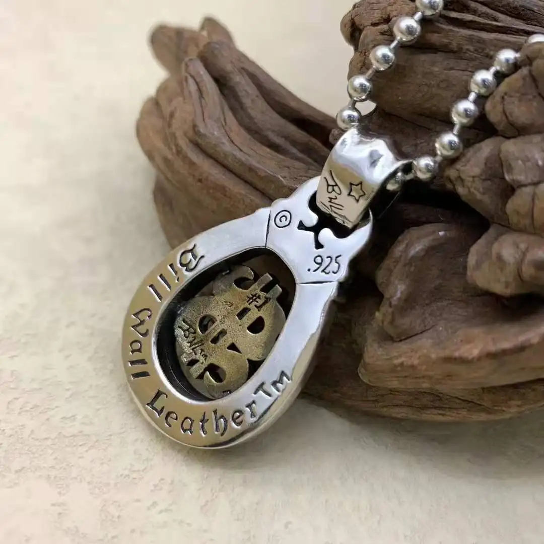 Мужская и женская цепочка с подвеской в виде символа доллара серебро 925 пробы