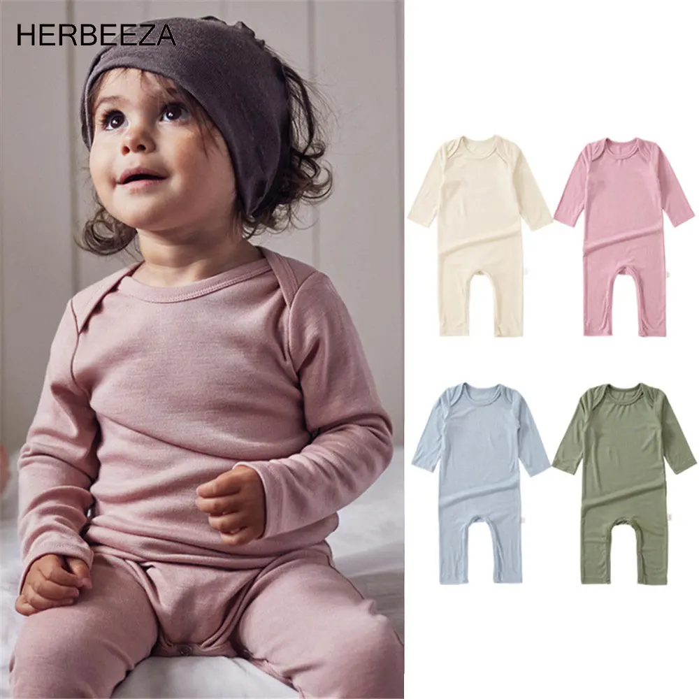 Хлопковые детские комбинезоны однотонная детская одежда для девочек детский