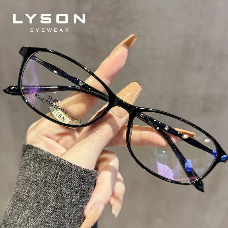 Фото LYSON классические прямоугольные очки для чтения женские прогрессивные очки по рецепту близорукость анти-синий свет анти-отражающие очки №4