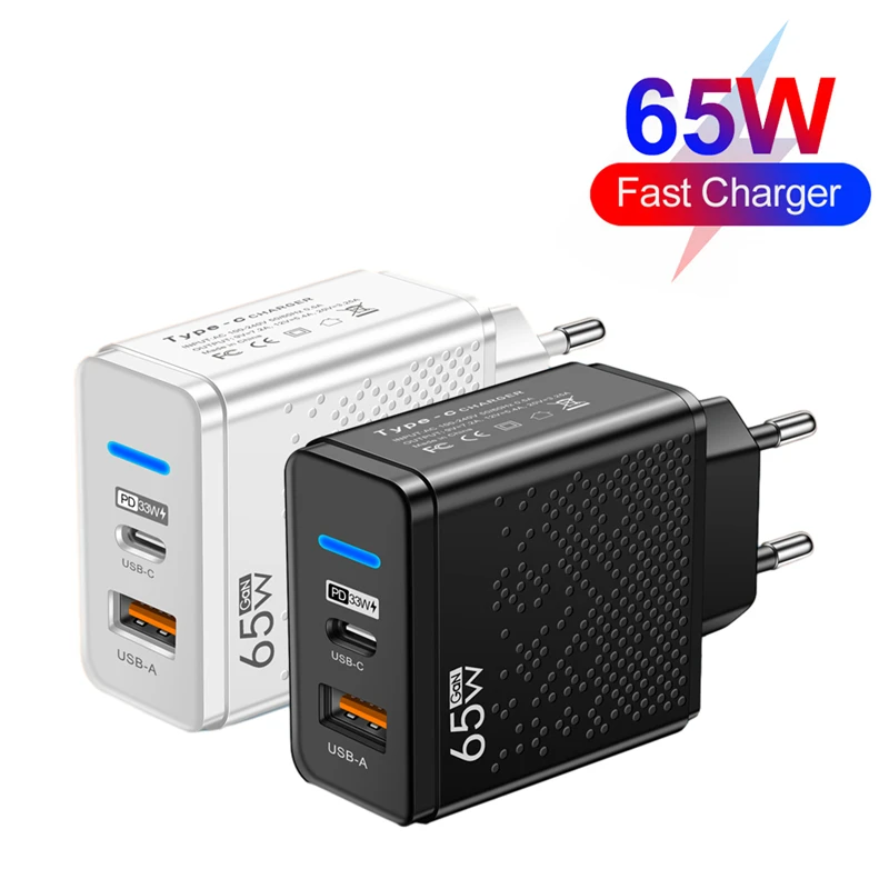 65W Fast Charging Charger Muti Plugs USB PD Mobile Phone Quick Charging Type C Wall Adatper for iPhone Mi Samsung US EU UK 2023