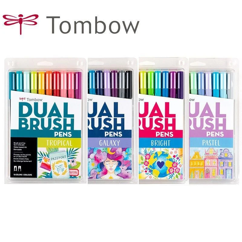 Tombow ABT Dual Brush Pen Art Markers Calligraphy Drawing Pen Set Bright Blendable Brush Fine Tip Watercolor lettering