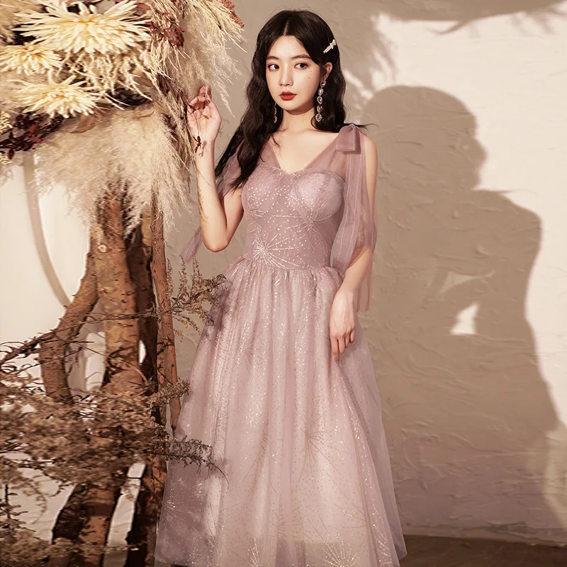 

Flower 2022 Summer New LACE Evening Party Dress Pink Women A-Line Elegant Pink Cheongsam Maxi Gown Sexy Qipao Vestidso