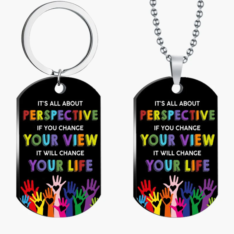 

If You Change You Viem You Will Change Your Life KeyChain Car KeyRing Gift Women Man Accessories Jewelry Pendant