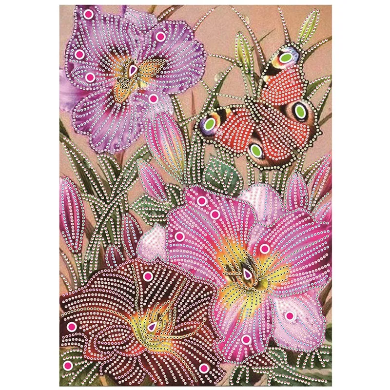 

Набор для алмазной живописи с номером, стразы в виде цветов