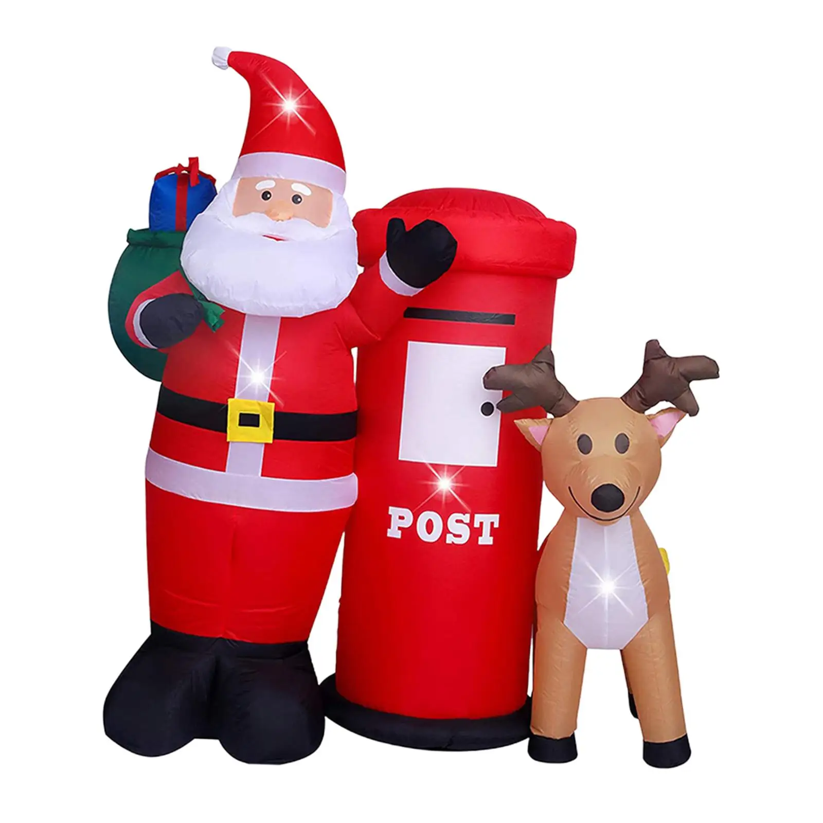 

Inflatable Decorations LED Lights Outdoor Lawn Santa Post Box Elk