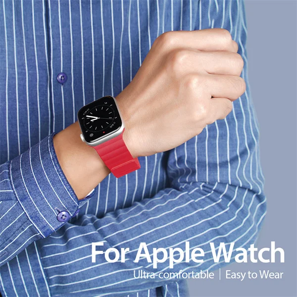 Magnetic Silicone strap For Apple watch band 44mm 45mm 42mm 40mm 41mm 38mm Series UItra 8 7 6 5 4 SE bracelet wristband iwatch 3