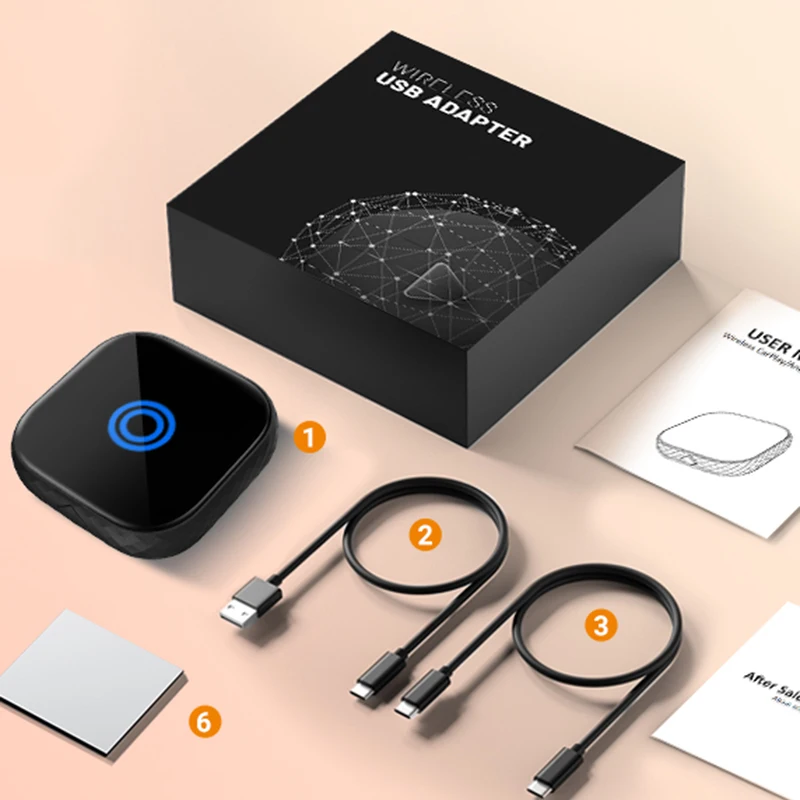 

Новый мини-беспроводной адаптер Carplay 2 в 1, Android Auto, быстрое подключение Plug and Play для Apple USB Type-C Dongle в универсальном автомобиле