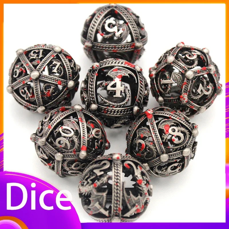 7 шт. настольные игры металлическая загадка полый полигедрический набор для