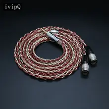 ivipQ-52 Flagship Wire 8 Core Earphone Upgrade Cable For Sennheiser HD650 HD800 Focal Dan Clark  Balanced 2.5mm/3.5/mm4.4mm Plug 