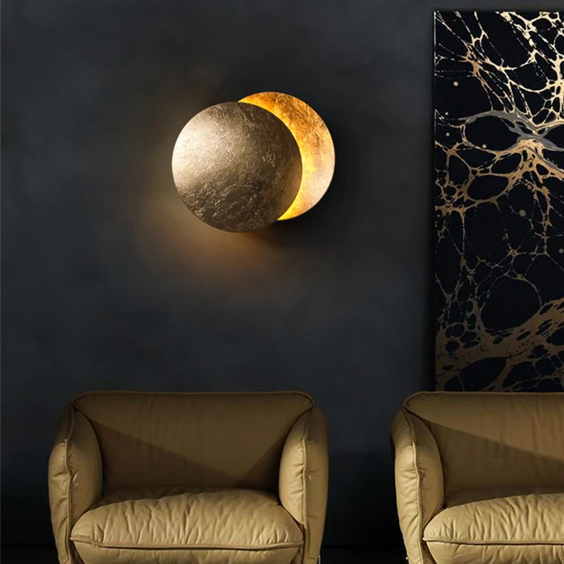 

Modern And Simple Bedroom Bedside Ltalian Designer Moon Shaped LED Wall Lamp Nordic Luxury Fashion Living Room Aisle Decoration