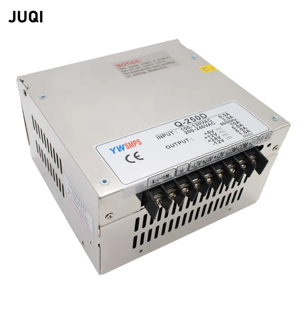 

Q-250D DC Switching Power Supply Quad Output 5V 12V 24V -12V 250W Switch Power Supply With Cooling Fan