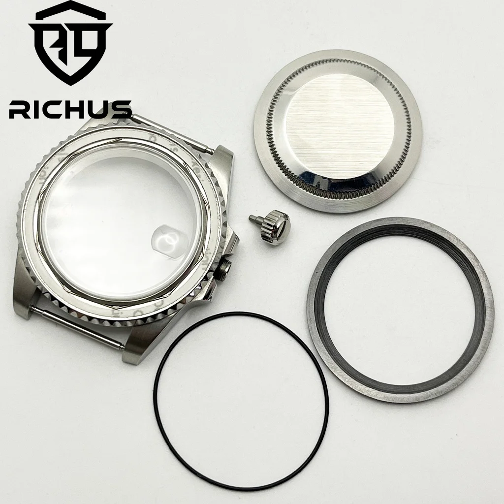 Серебряный корпус часов RICHUS с сапфировым стеклом 40 мм подходит для механизма NH35