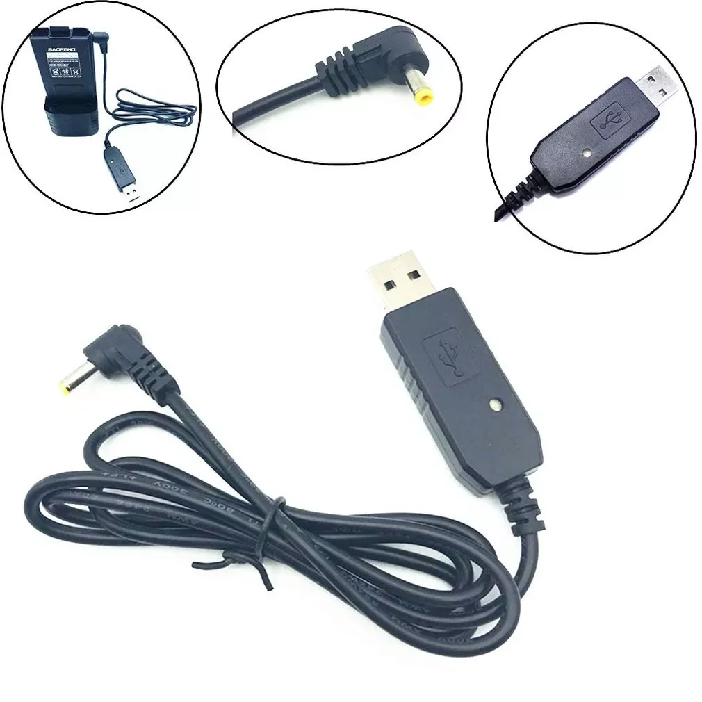 

USB Charging Cable For BaoFeng UV-5R BF-UVB3 Charger Base with Indicator Light for BaoFeng Walkie Talkie Extend Cable