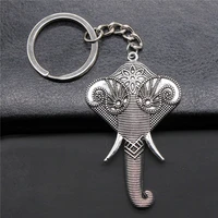 medium carved elephant head pendant mens keychain pendant travel souvenir gift giveaway