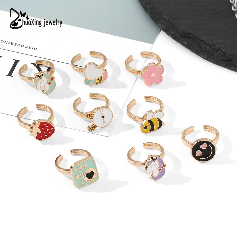 

Ins Spin Cute Rings for Girls Jewelry Adjustable Rings Trendy Finger Accessories Open Rings Women Fashion Jewelry Friend Gift