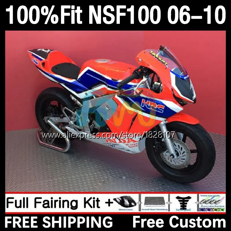 

Fiberglass Race Fairing For HONDA NSF Factory Red 100 NSF100 10No.65 NSF-100 06 07 08 09 10 2006 2007 2008 2009 2010 Track Body