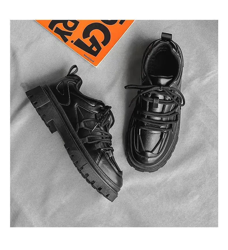 

Мужские демисезонные кожаные повседневные туфли на толстой нескользящей подошве, дышащие, устойчивые, модные повседневные кожаные туфли, Рабочая обувь