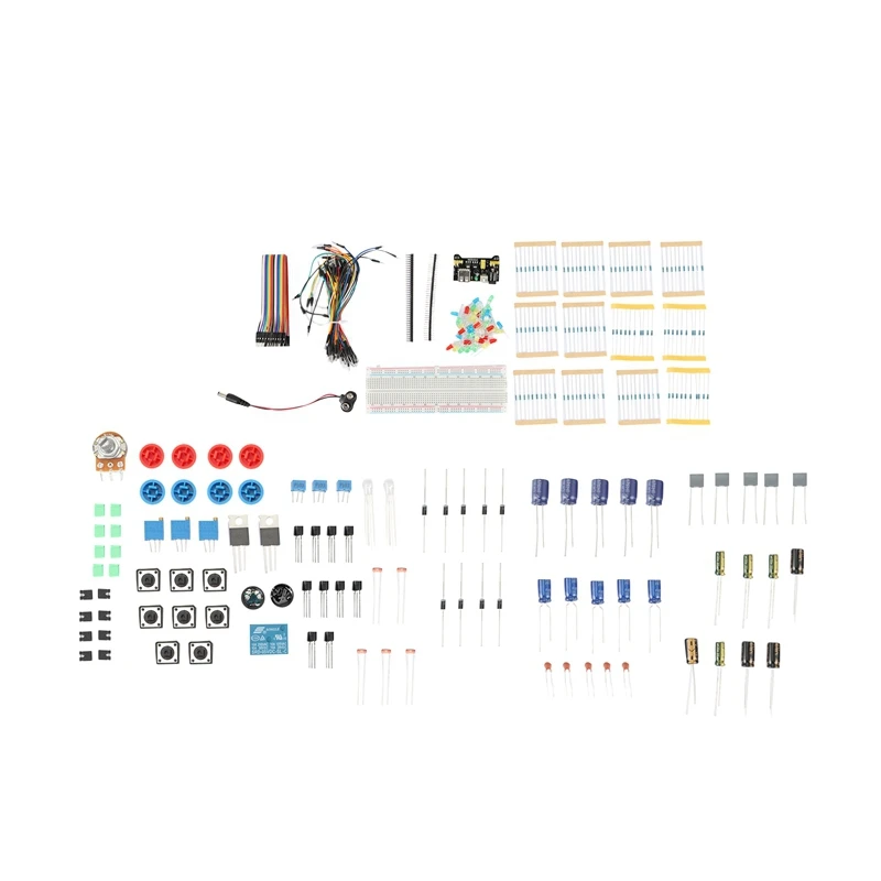 

DIY Electronics Basic Starter Kit Breadboard,Jumper Wires,Resistors,Buzzer Set for Arduino UNO R3 Mega 256