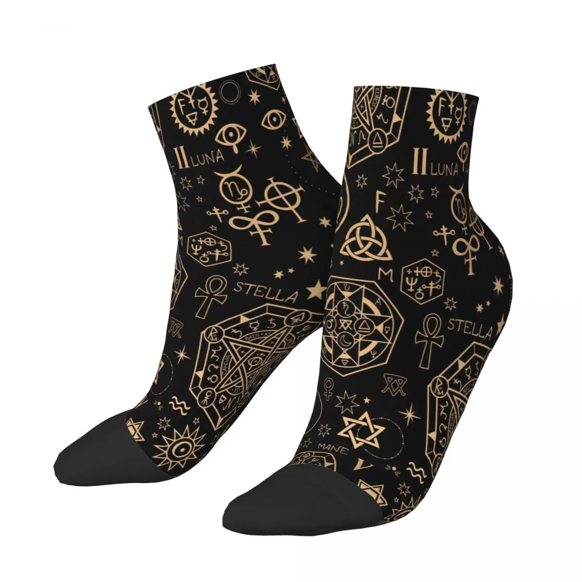 

Socks Polyester Low Tube Esoteric Alchemical Elements Socks Breathable Casual Short Sock
