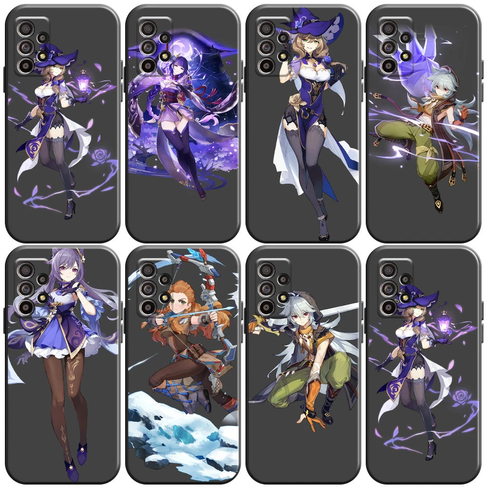 

Genshin Impact Project Game Phone Case For Samsung Galaxy A32 4G 5G A51 4G 5G A71 A72 4G 5G Black Liquid Silicon Back Coque