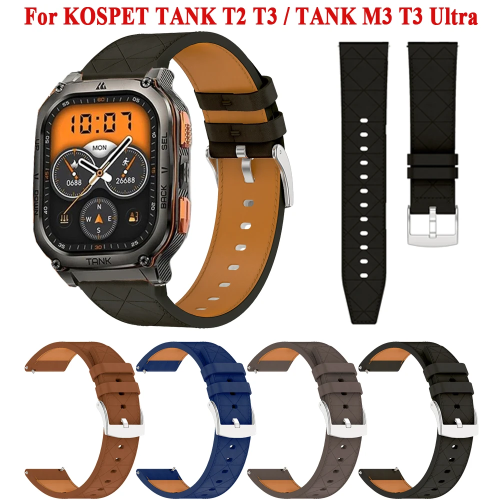 Ремешки 22 мм для KOSPET TANK T2 T3/TANK M2 M3 Ultra ремешок часов из синтетической кожи браслет T3
