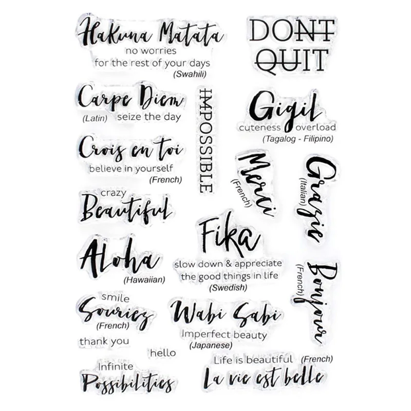 

Different Words Clear Stamp Card Album Photo Making DIY Scrapbooking Crafts Stencil For Decoration 2022 New