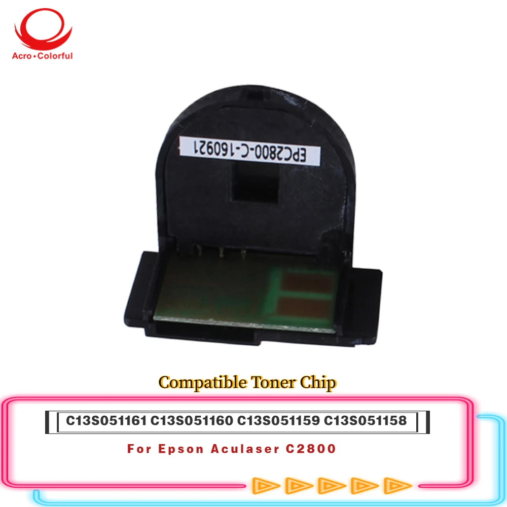 

Compatible C13S051161 C13S051160 C13S051159 C13S051158 Toner Chip For Epson Aculaser C2800 Printer