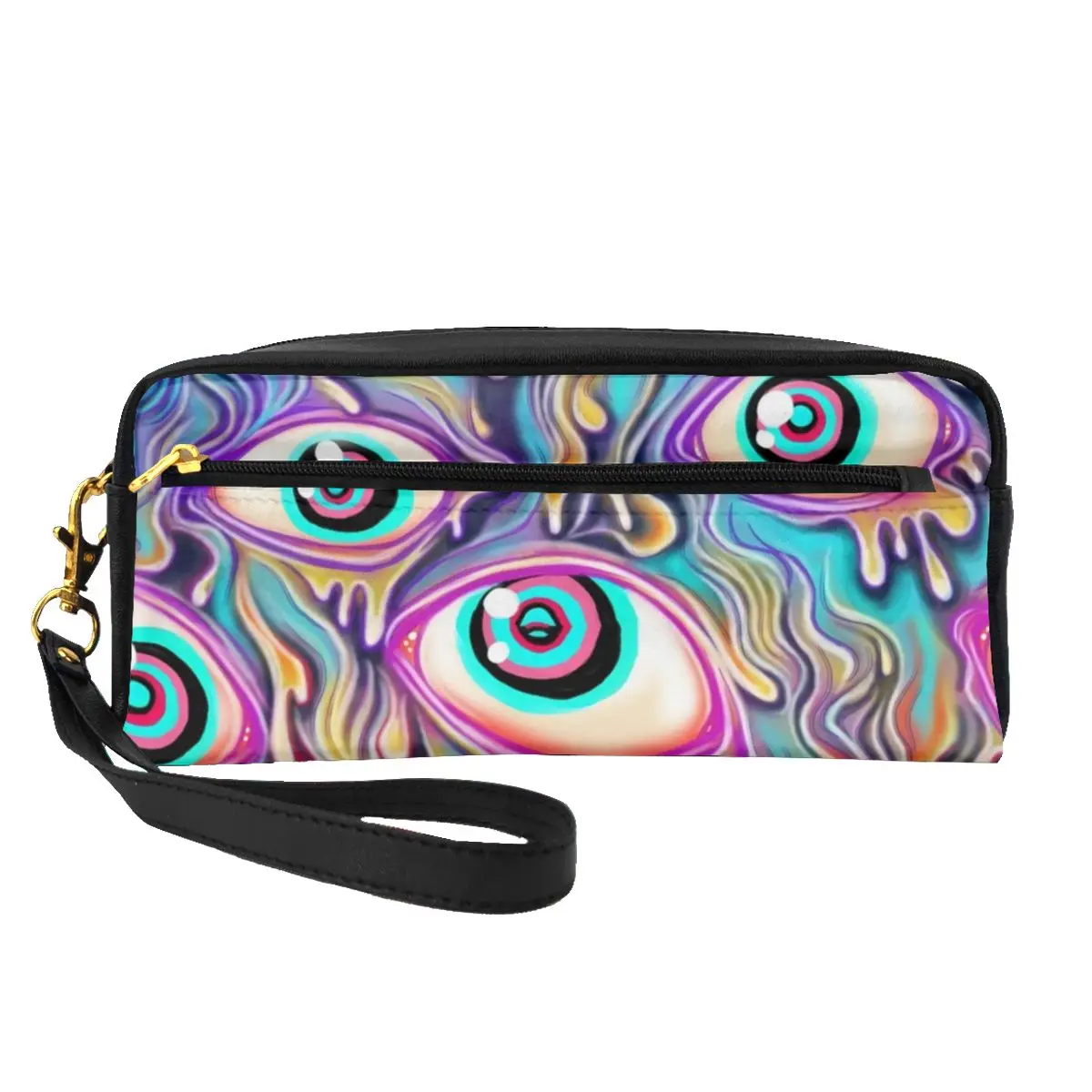 

Colorful Dripping Eyes Leather Storage Organizers Eyeball Pattern Large Capacity Makeup Bag Home For Girls Cosmetic Bags