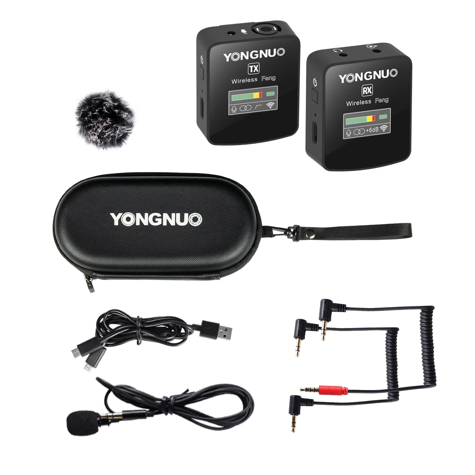 

YONGNUO FENG 2.4G Wireless Lavalier Microphone System for Smartphone Laptop DSLR Tablet Camcorder Recorder