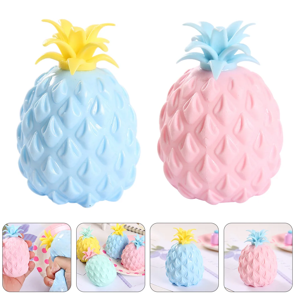 

4pcs Pineapple Designed Stretchy Toys Fruit Squeeze Toys Pressure Relief Toys