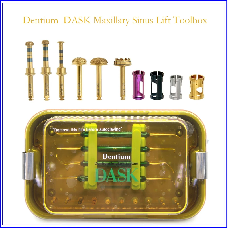 

1 Set Dentium DASK Advanced Sinus Kit Dental Implant Drills Stoppers Sinus Lifting Elevation Hand Instruments Surgical Tools