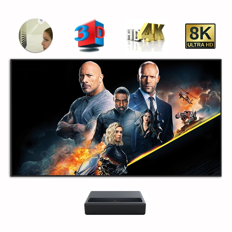 Ceny 2022 HOT ALR CLR UST PET Black Crystal Oświetlenie Otoczenia Odrzucanie Ramki Ekran Projekcyjny 60