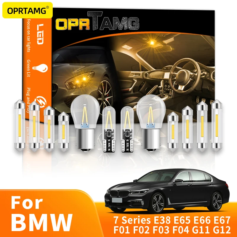 

OPRTAMG Canbus LED Bulb Interior Light For BMW 7 Series E38 E65 E66 E67 F01 F02 F03 F04 G11 G12 1994-2022 2021 Car Accessories