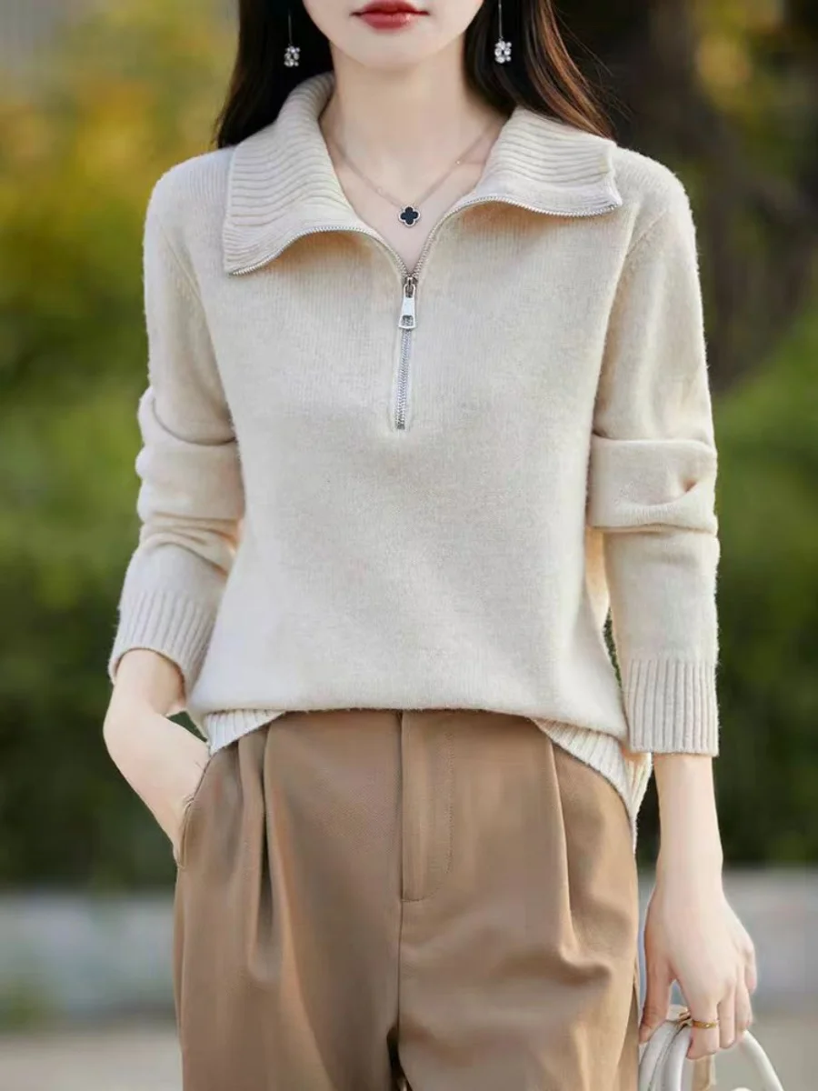 Girdear с белым воротником новинка 2024 осень и зима новый мягкий клейкий свитер