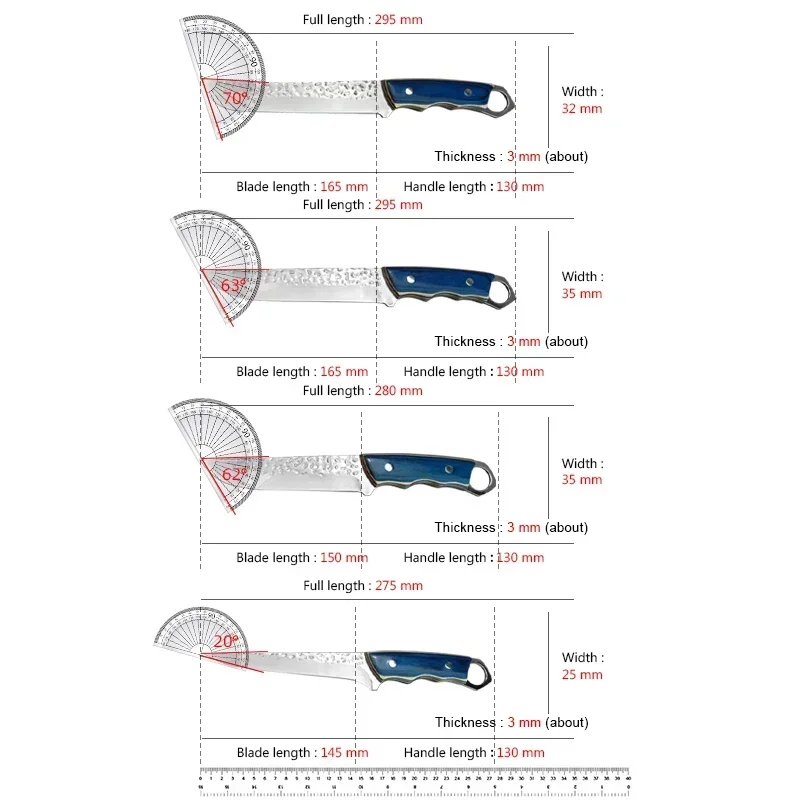 Нож для мясника лезвие из стали кухонные ножи Santoku тесак нарезки мяса овощей