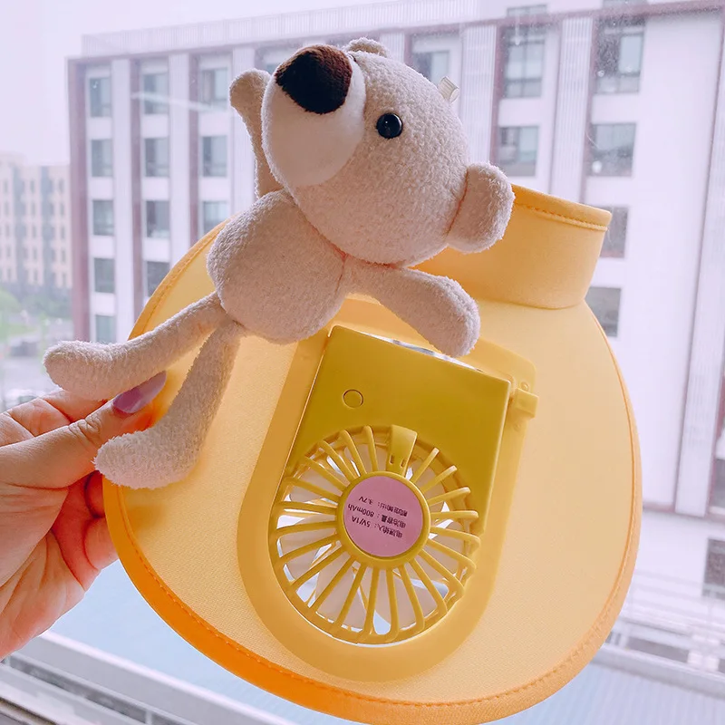 

Летняя супермилая Пустая Шляпа для родителей и детей, детская шляпа для детей идет в тень, сильный ветер, бесшумная шапка с вентилятором и за...