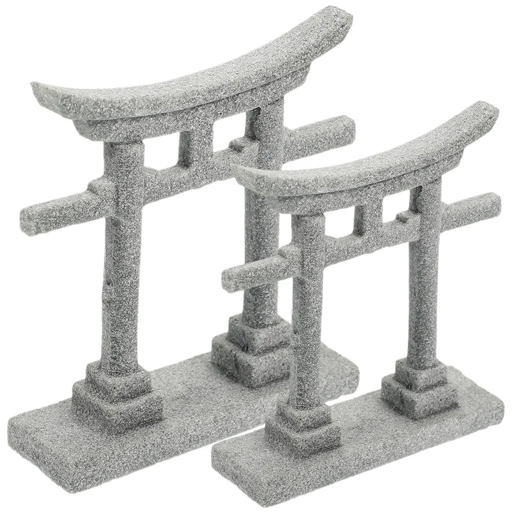 

2pcs Garden Fish Tank Decorative Aquarium Torii Gate Stone Torii Figurine Torii Gate Miniature Torii Gate Decor Fish Tank Decor