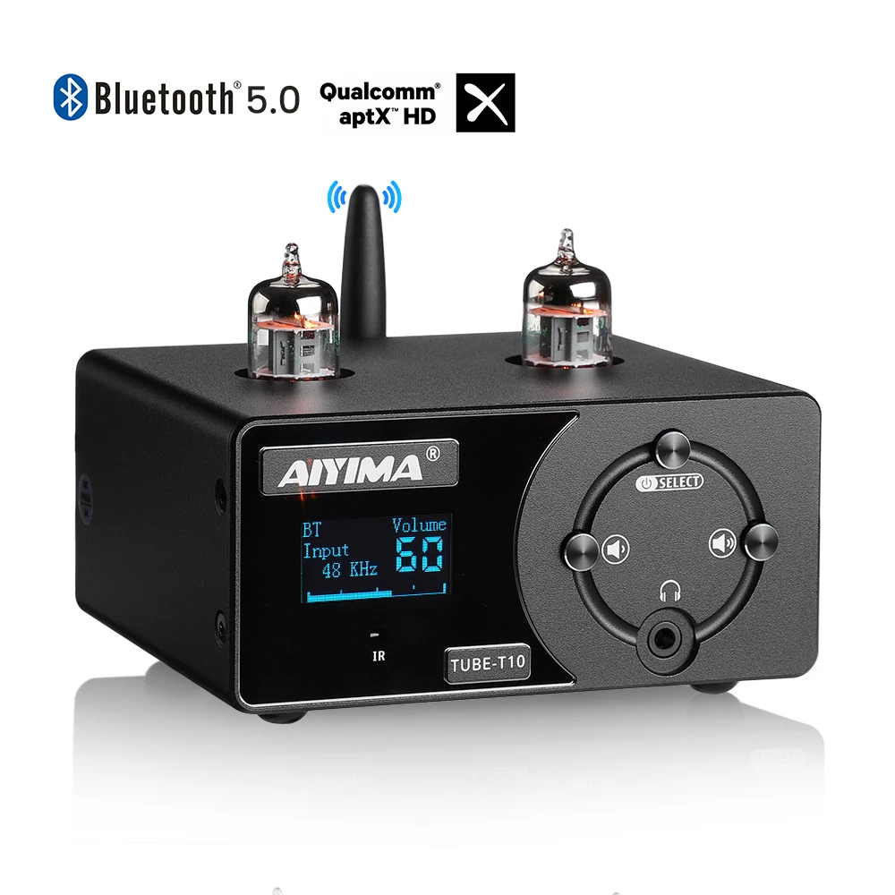 

AIYIMA T10 Tube Amplifier Preamp Bluetooth 5.0 Pre-Amplifier Stereo Headphone Amplifier USB DAC Decoder APTX Coaxial Optical