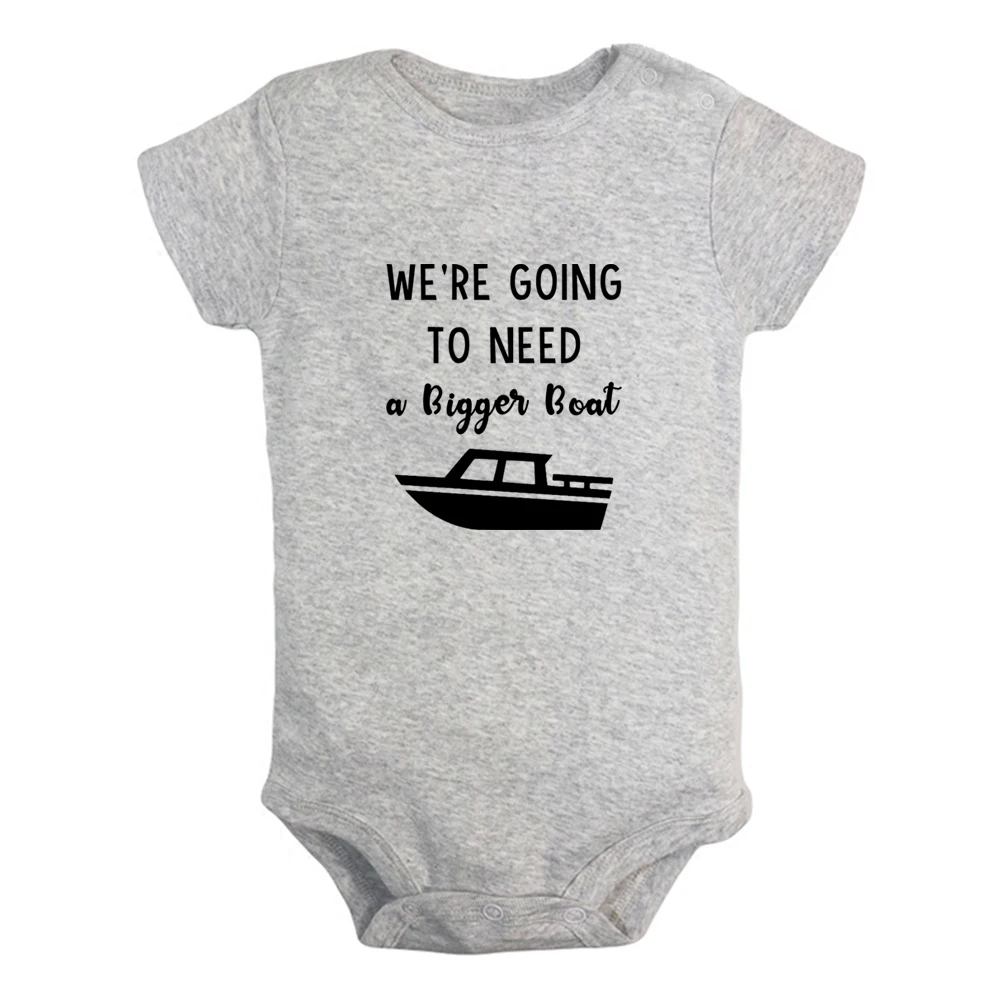 

We're Going to Need a Bigger Boat Cute Baby Rompers Baby Boys Girl Fun Print Bodysuit Infant Short Sleeves Jumpsuit Kids Clothes