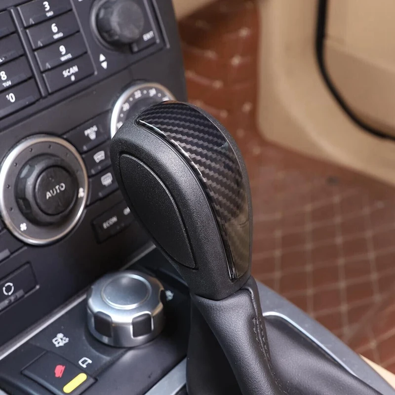 Gear Shift Knob Head Cover Trim Carbon Fiber For Land Rover Freelander 2 2007-2012 Accessories